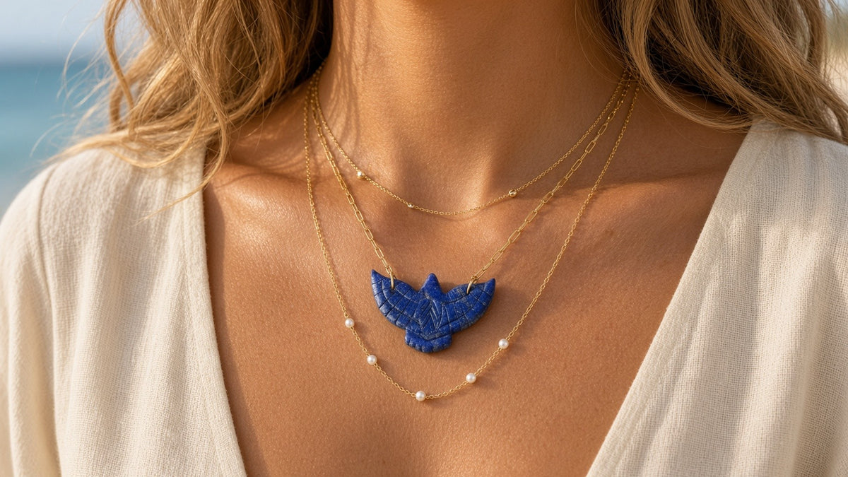 Lapis Thunderbird Necklace